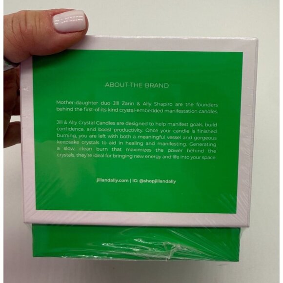 NEW Jill & Ally Good Luck Charm Crystal Manifestation Candle - Mint Sage - Picture 4 of 7